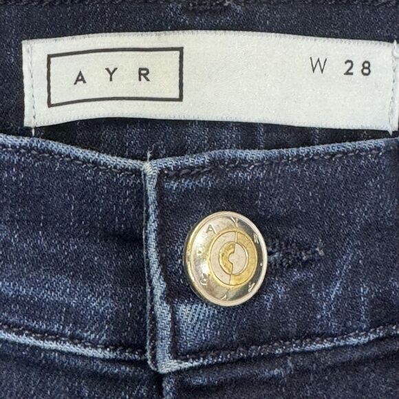 AYR Jeans Womens 28 Blue Sweetest Thing Stretch Denim Cropped Straight Made USA - Picture 2 of 10